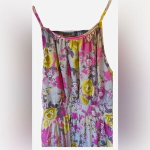Unica Hija Summer Dress. Shimmer grey, Floral.